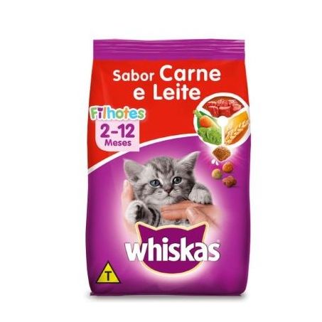 Ração gato filhote carne e leite whiskas 2.7kg