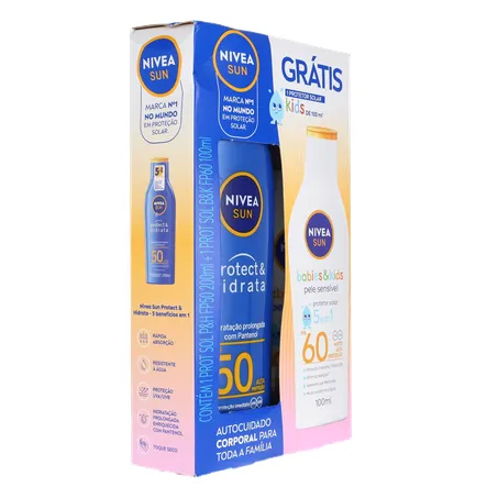 PROTETOR SOLAR NIVEA FPS 50 200ML GRÁTIS KIDS FPS 60 100ML 360-31