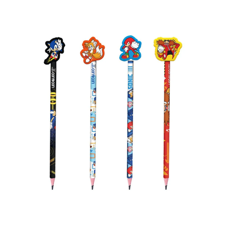 Escolar lapis com borracha leo&leo sonic un