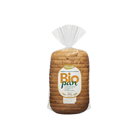Pao amalfi bio colageno cenoura e castanha 450gr
