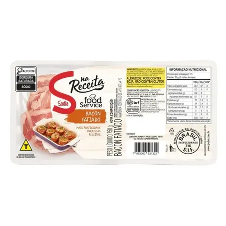 Bacon Sadia Fatiado 750g