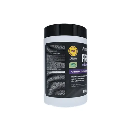 Creme de Tratamento + Creme de Pentear Vinilady Preto Absoluto Pote 900gr 360-29