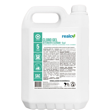 DETERGENTE CLORADO CLORO GEL 5L REALCY