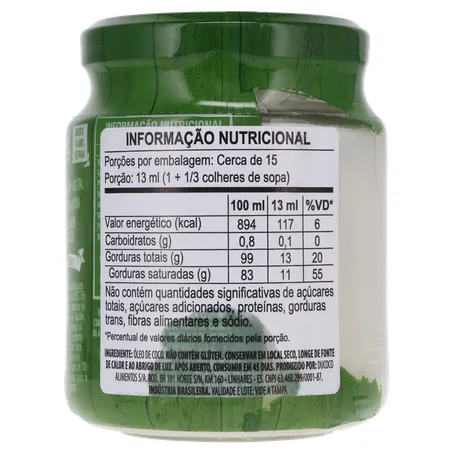 ÓLEO DE COCO DUCOCO EXTRA VIRGEM VIDRO 200ML 360-24