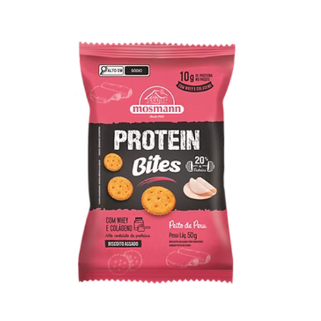 BISC MOSMANN 50G BITES C/ PROTEIN PEITO DE PERU
