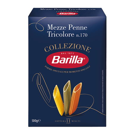Massa mezze penne tricolore barilla 500g