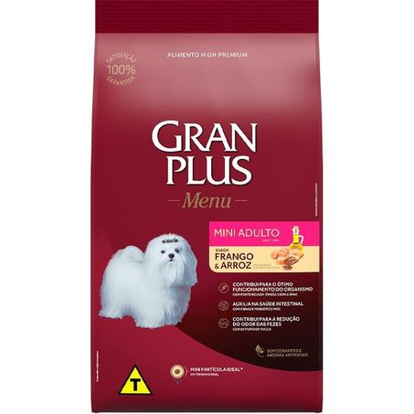Ração GranPlus Menu Cães Adultos Mini Frango e Arroz 3 kg
