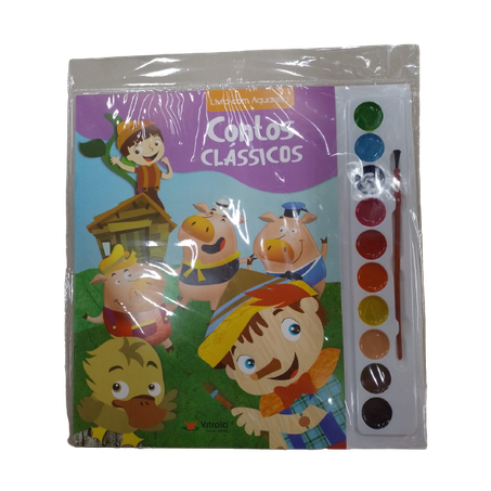 LIVRO COM AQUARELA CONTOS CLASSICOS               