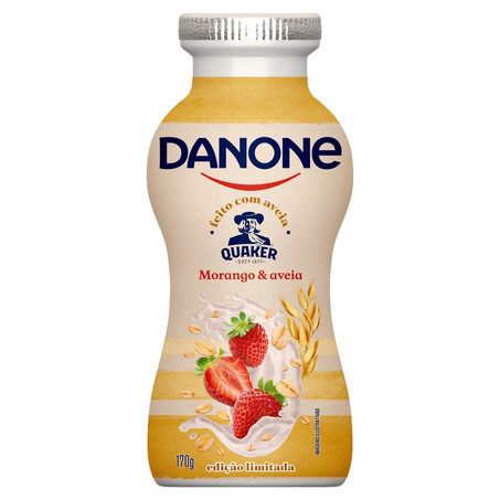 Iogurte Danone Quaker 170g - Aveia e Morango