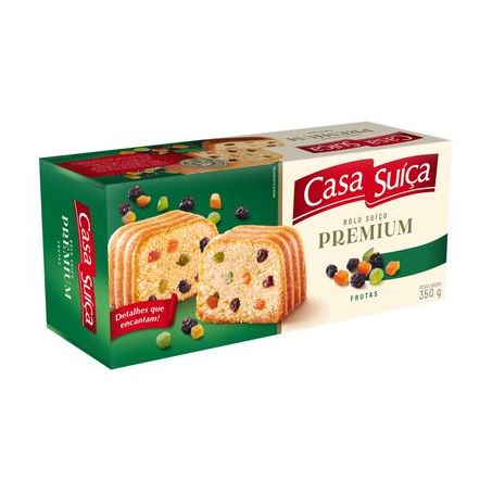 Bolo Casa Suiça Frutas Unidade 350G