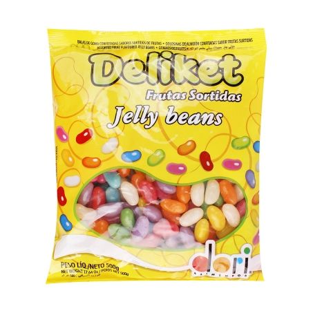 BALA DE GOMA DORI DELIKET JELLY BEANS FRUTAS SORTIDAS PACOTE 500G