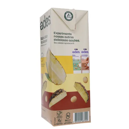 Bebida a Base de Soja Ades Sabor Abacaxi Caixa 1lt 360-7