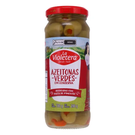 Azeitona Verde La Violetera Pasta de Pimentão Vidro 200G 360-1