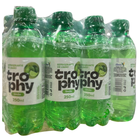 Refrigerante pet pcc/12x250ml trophy limao