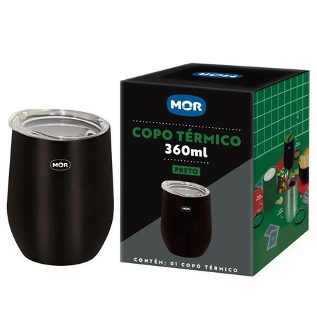 Copo térmico preto mor 360ml