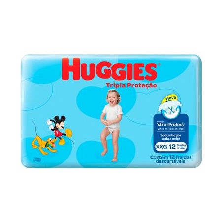 Fralda Descartavel Huggies Tripla Protecao C 12 Tamanho Xxg