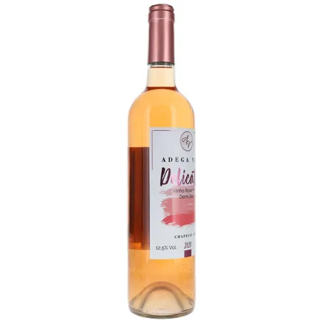 Vinho rosé adega viel delicatto fino demi sec garrafa 750ml 360-31