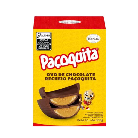 Ovo Pascoa Topcau 300g Ao Leite Pacoquita Recheado Caixa