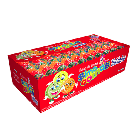 BALA SIMONETTO GOMA FRUTAS TUBO C/30 780G