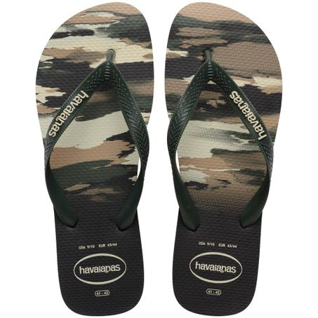 SANDÁLIAS HAVAIANAS TOP CAMU PRETO E VERDE OLIVE 43/44