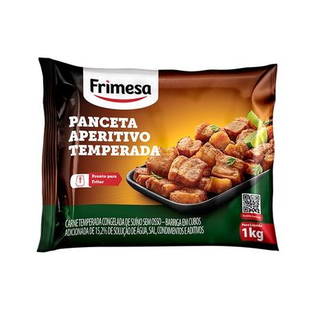 Panceta Suína Frimesa 1kg - Aperitivo - Temperada - IQF