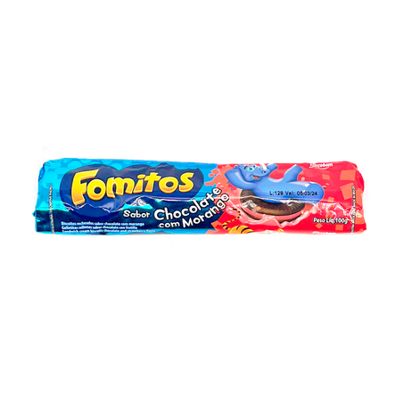 Biscoito rech fomitos chocolate/morango 100g*.
