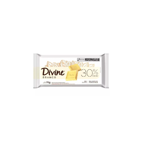 Barra chocolate divine branco 30% cacau 70g