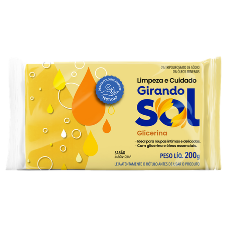 Sabão em pedra girando sol glicerinado 200g