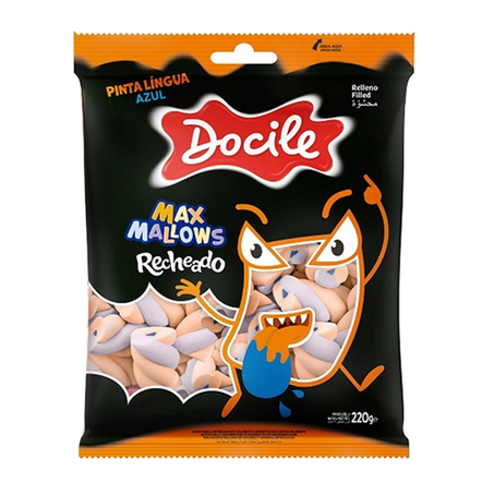 MARSHMALLOW DOCILE PINTA LINGUA 220G RECH AZUL