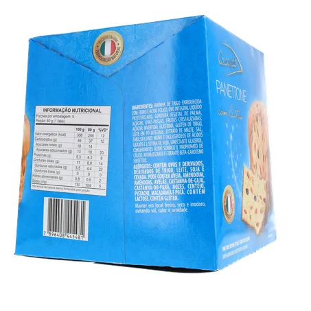 PANETTONE CASAREDO COM FRUTAS CRISTALIZADAS CAIXA 400G 360-30