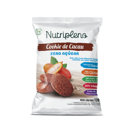 COOKIE CACAU ZERO 120G -NUTRIPLENO