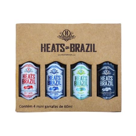 Kit cachaca mini heats brasil 4un