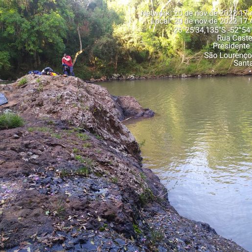 Jovem morre afogado em rio no interior de São Lourenço do Oeste 