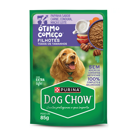 DOG CHOW FILHOTES PAPINHA CARNE/LEITE 85G