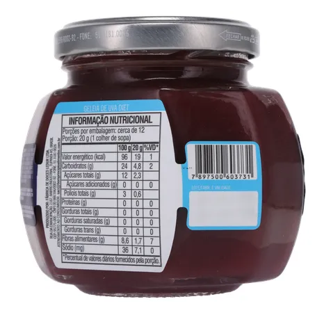 GELEIA BOM PRINC 230G DIET UVA  360-21
