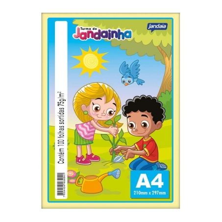 PAPEL SULFITE A4 75G JANDAINHA SORTIDO C/100FLS