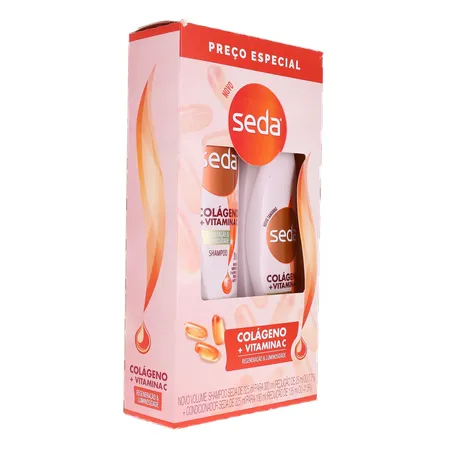 KIT SEDA SHAMPOO 300ML + CONDICIONADOR 190ML COLÁGENO + VITAMINA C 360-32