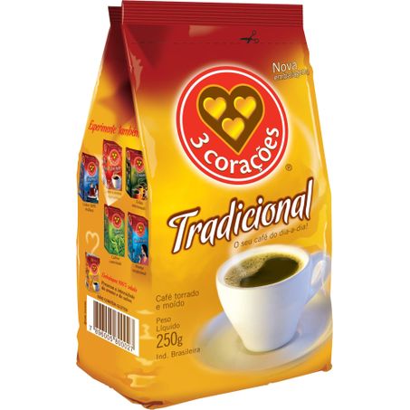 Café 3 corações 250g tradicional almofada