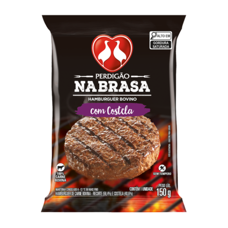 Hamburguer Bovino Costela Perdigão Na Brasa 150g