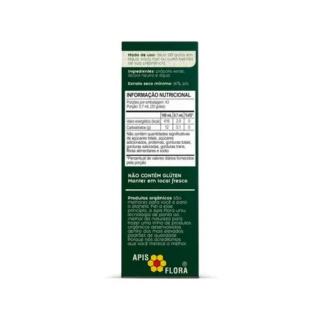 EXTRATO DE PRÓPOLIS VERDE ORGÂNICO 30ML - APISFLORA 360-1
