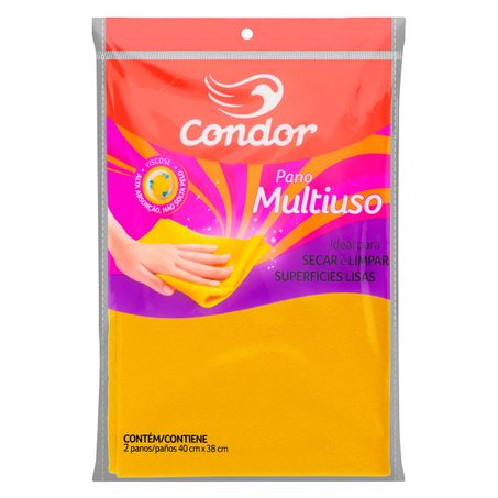 PANO MULTIUSO AMARELO CONDOR 2 UNIDADES