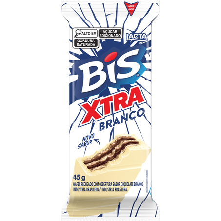 CHOCOLATE WAFER LACTA BIS XTRA CHOCOLATE BRANCO PACOTE 45G