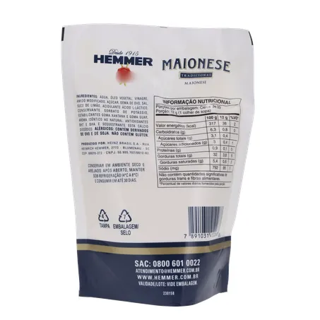 MAIONESE HEMMER 400G TRADICIONAL 360-17