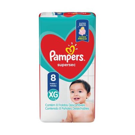 FRALDA PAMPERS SUPERSEC PACOTINHO XG C/8