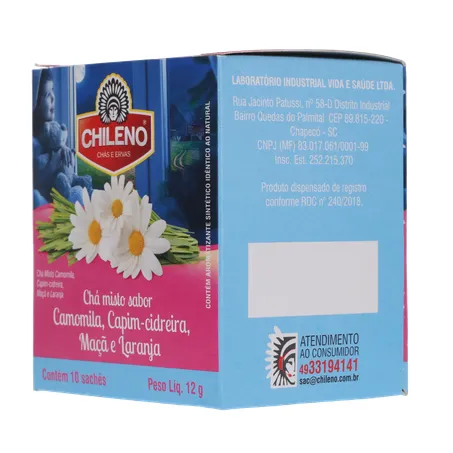 Chá Misto Chileno Camomila, Capim-Cidreira, Maçã e Laranja Sachê 1.2gr - Caixa com 10un - 12gr 360-5