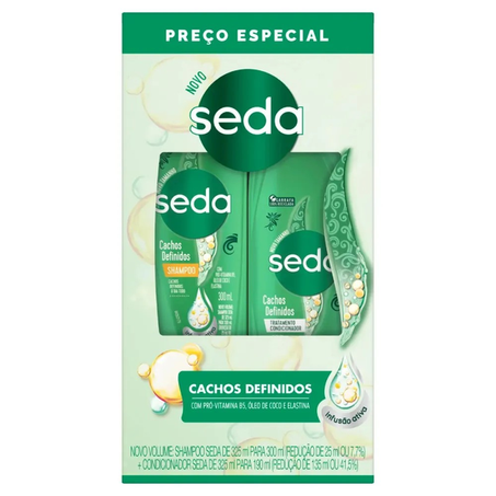 Kit shampoo/condicionador cachos definidos seda 490ml