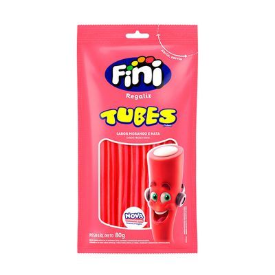 Bala morango tubes doce fini 80g