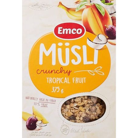 Musli crocante frutas tropicais emco 375g