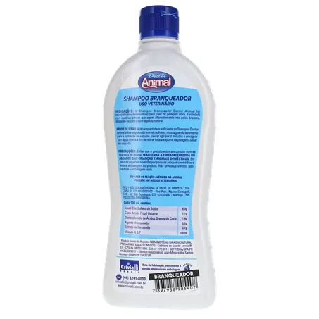 Shampoo Dr Animal 500ml Branqueador 360-19
