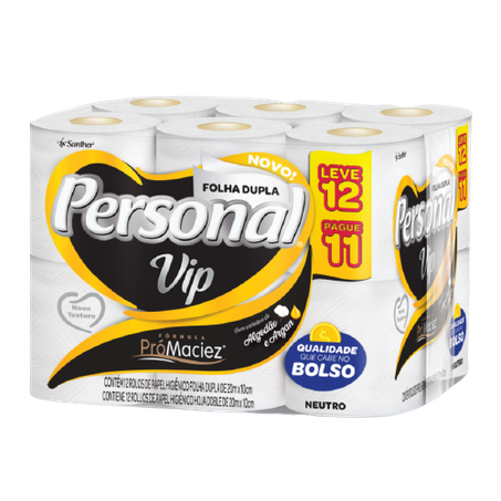 Papel higienico personal vip 20m l12 p11